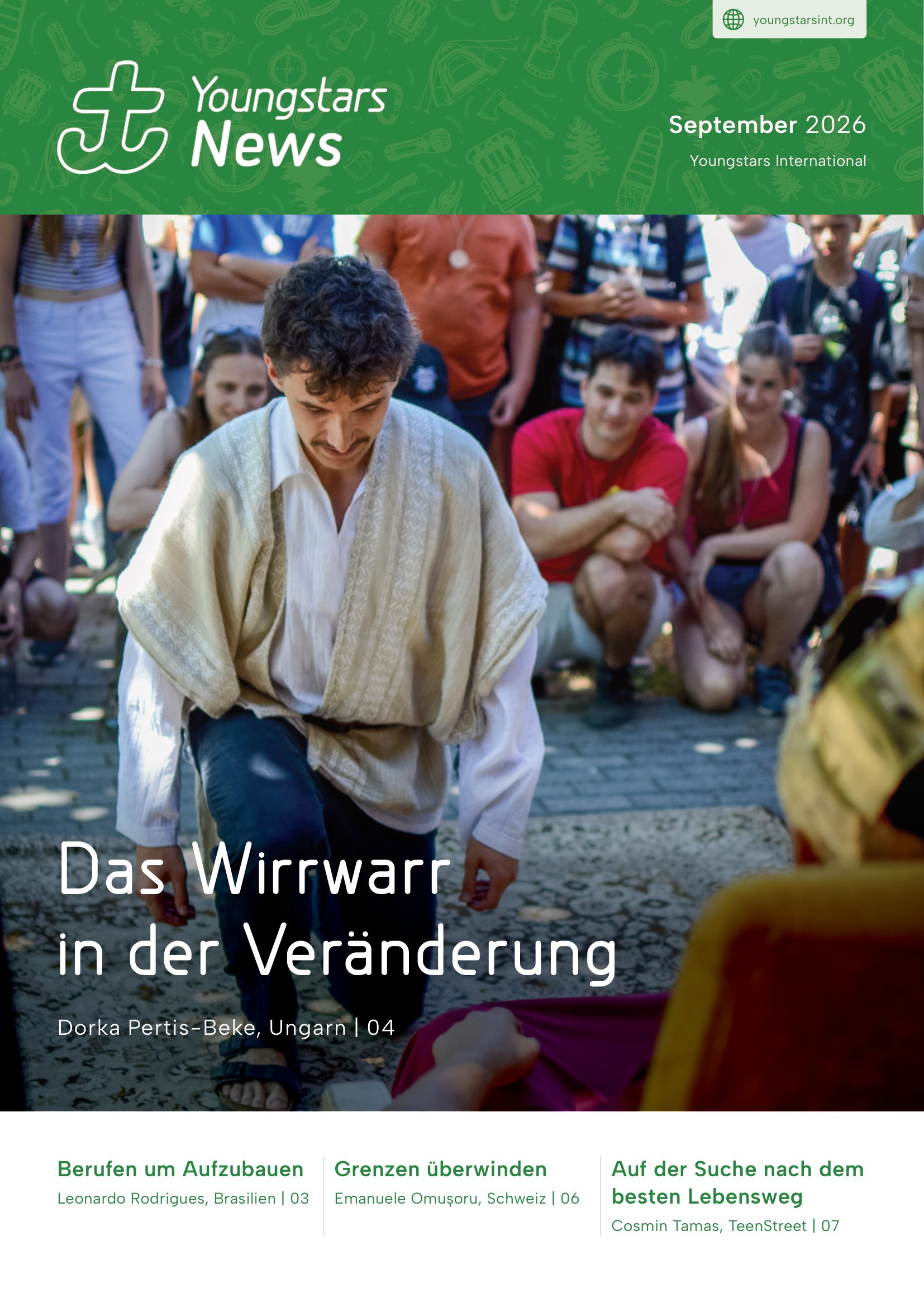 Cover der YI News 09/2026: Eine Szene aus einem Lagerspiel in Ungarn